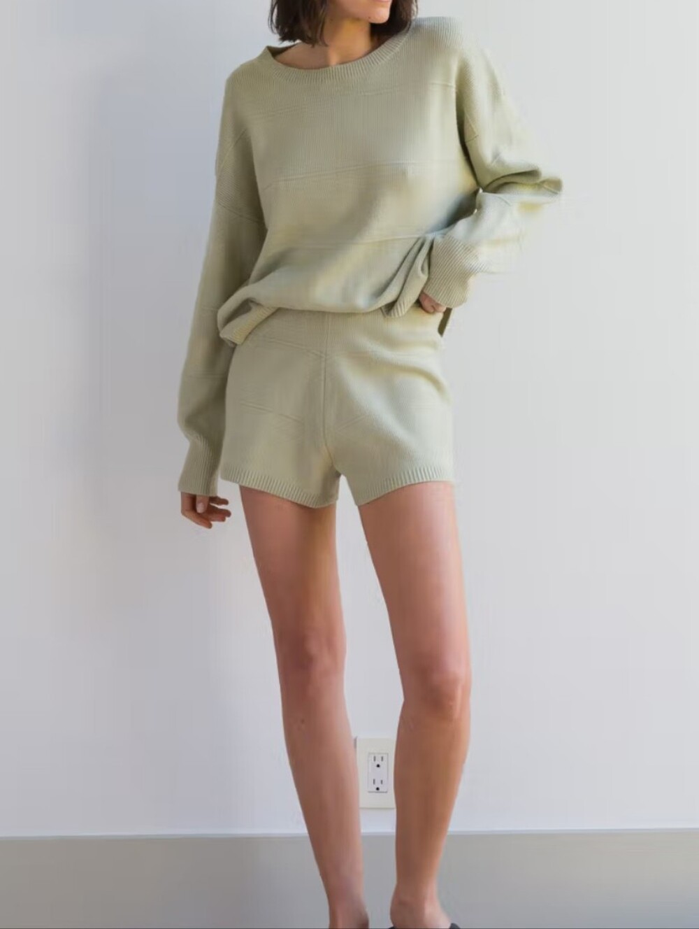 Sincerly Jules Sage Green Knit Lounge Set